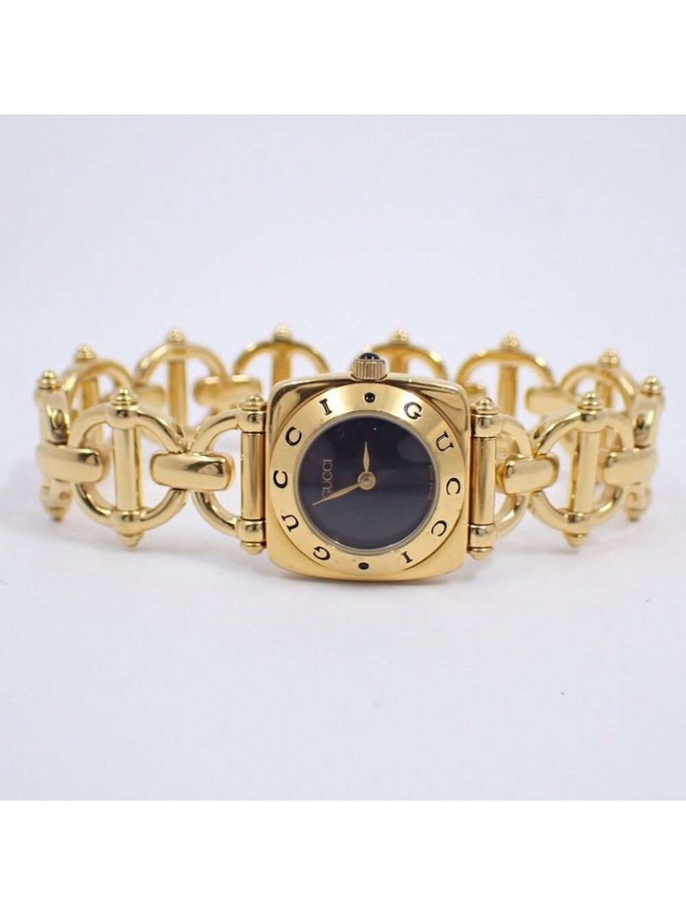 Gucci Quartz Watch Gold Black Dial - Picture 2 of 10
